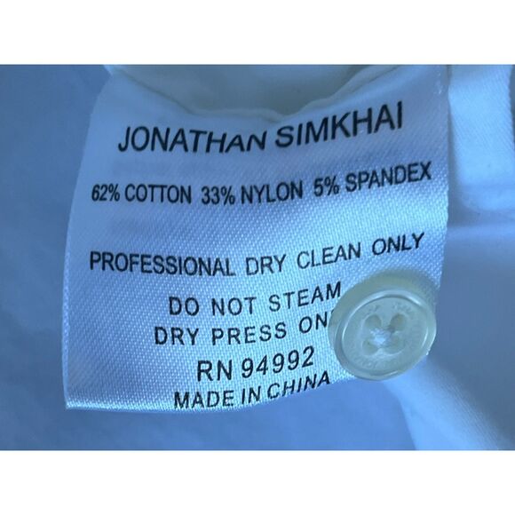 Jonathan Simkhai White High Low Button Up Shirt Top  Women's Size Large - Picture 5 of 9